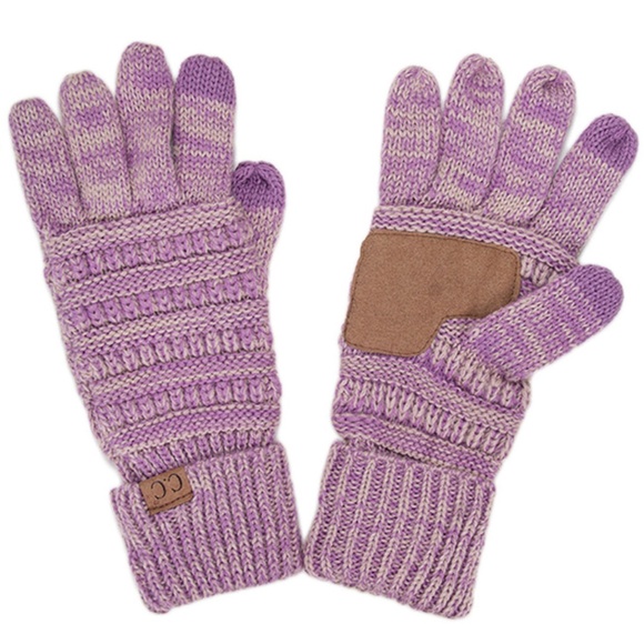 C.C Touch Screen Two Tone Knit Gloves - Picture 1 of 2